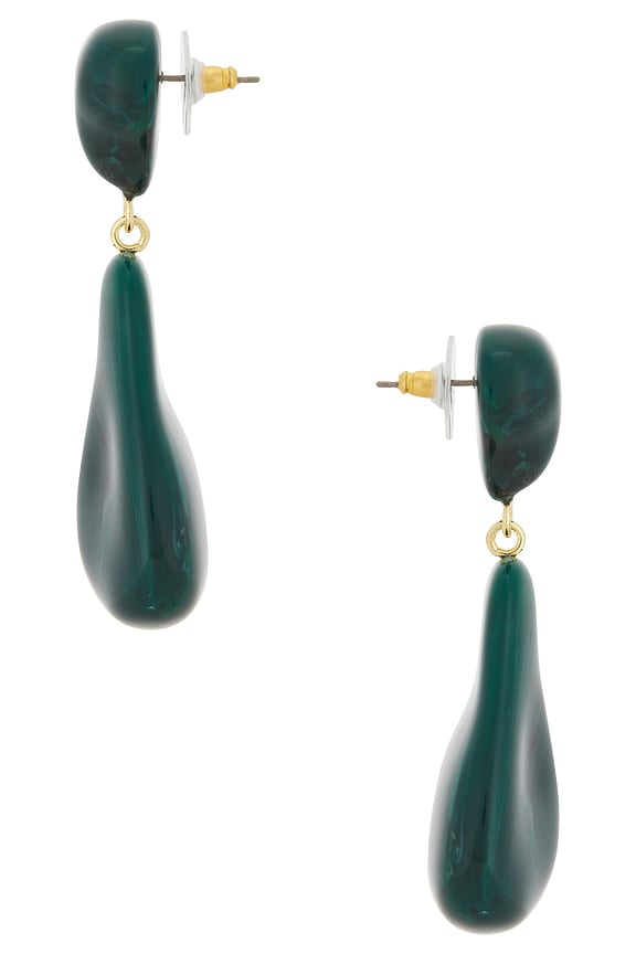 view 2 of 2 PENDIENTES LARGOS WILMA in Pine Green
