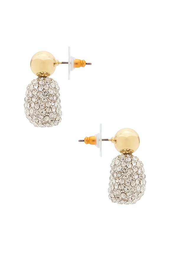 view 2 of 2 PENDIENTES DE TACHUELA PEBBLE in Crystal