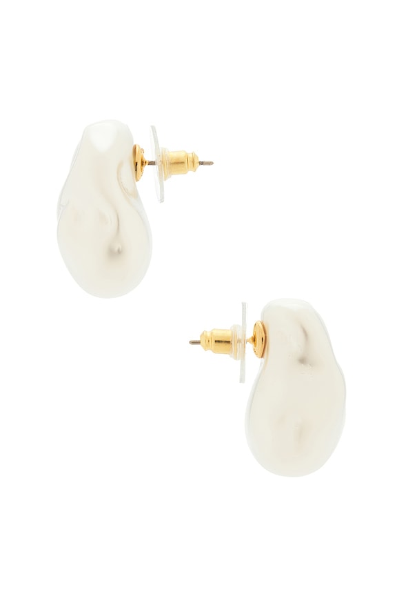 view 2 of 2 Worth Ave Button Earrings in Pearl