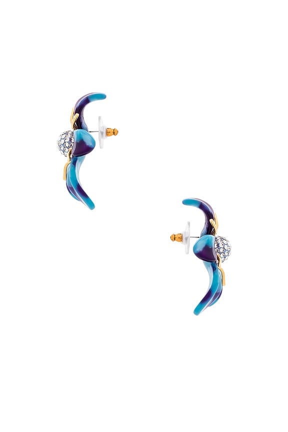 view 2 of 2 Trumpet Lily Earrings in Electric Blue