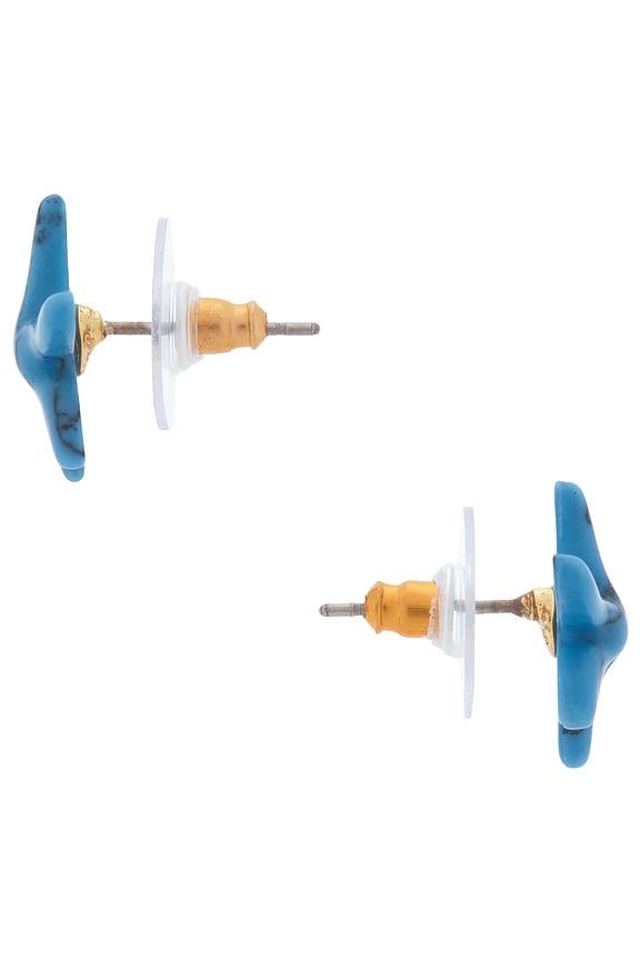 view 2 of 2 PENDIENTES DE TACHUELA STARFISH in Turquoise