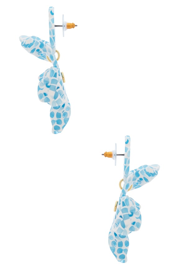 view 2 of 2 Small Pearl Lily Earrings in Terrazzo Tide