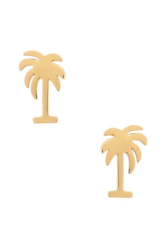 view 1 of 2 PENDIENTES DE TACHUELA PALM TREE in Gold