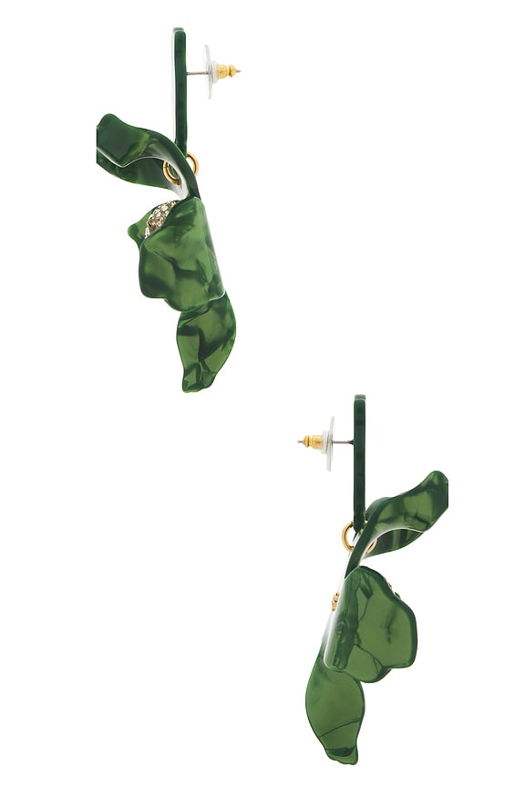 view 2 of 2 BOUCLES D'OREILLES CRYSTAL in Leaf Green