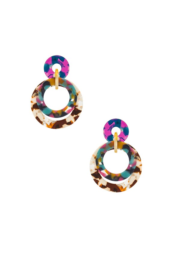 view 1 of 2 Banded Hoop Earring in Jungle Punch