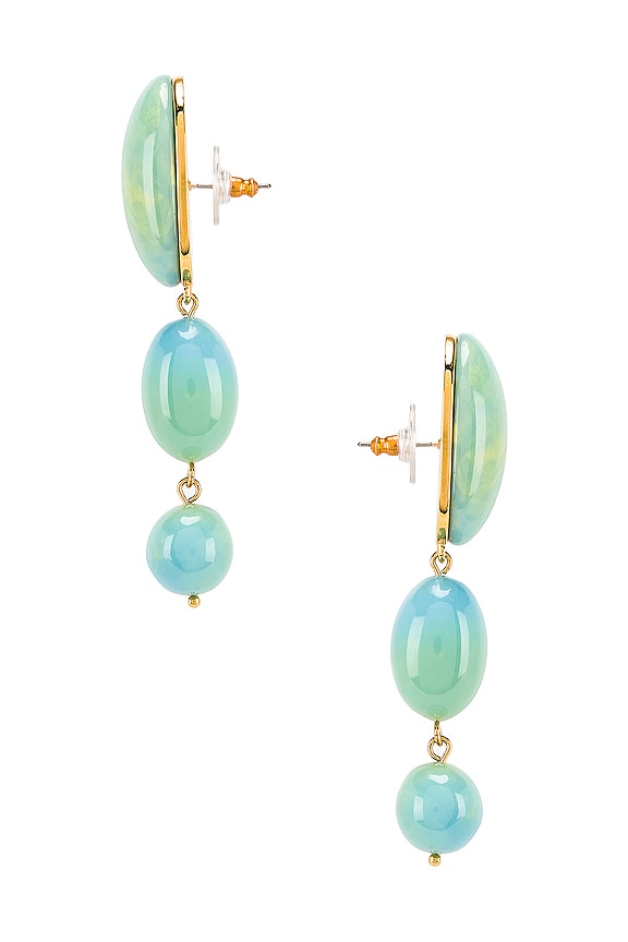 view 2 of 3 Mini Bubble Drop Earrings in Aqua