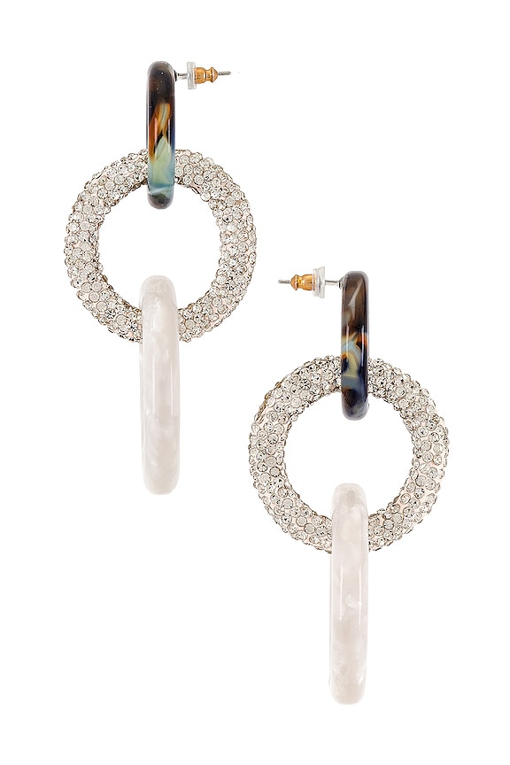 view 2 of 4 Loop Earrings in Black & White