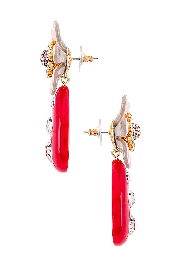 view 2 of 3 Flower Bulb Earrings in Peach