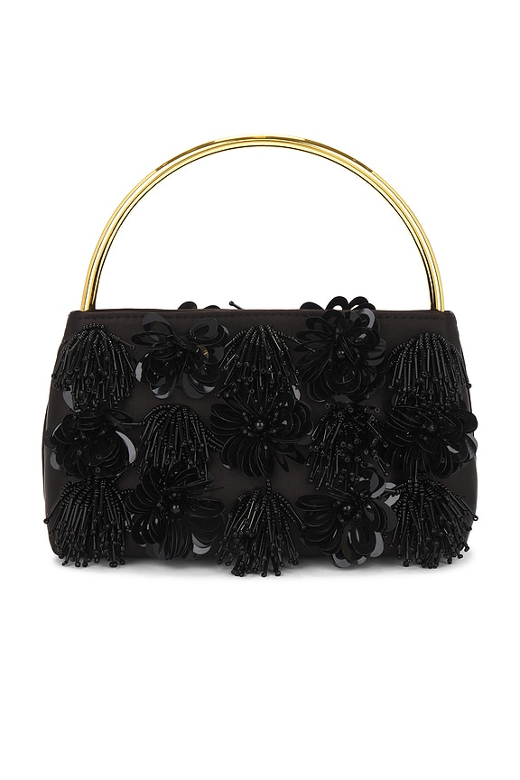 view 2 of 5 Marlowe Sequin Floral Pouch in Jet