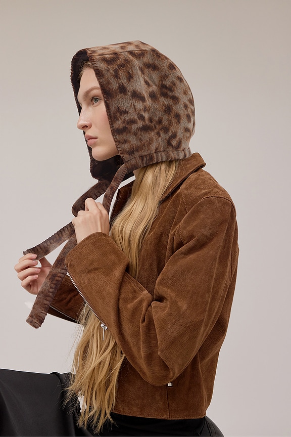 view 2 of 2 Masha Wool Hood in Leopard