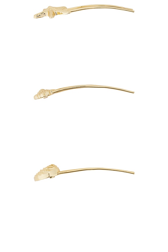 view 2 of 2 Kai Pearl Hair Pin Set Of 3 in Gold