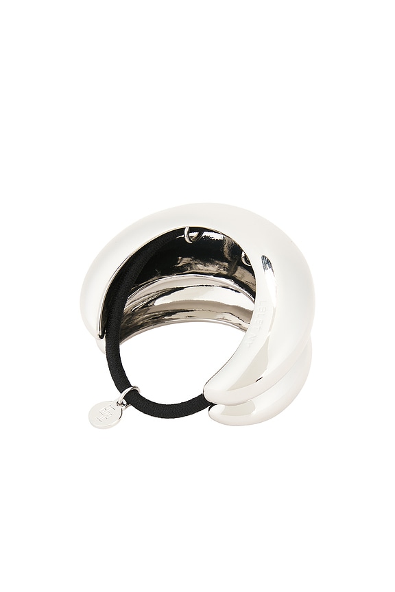 view 2 of 2 Glossy Double Domed Pony Cuff in Rhodium