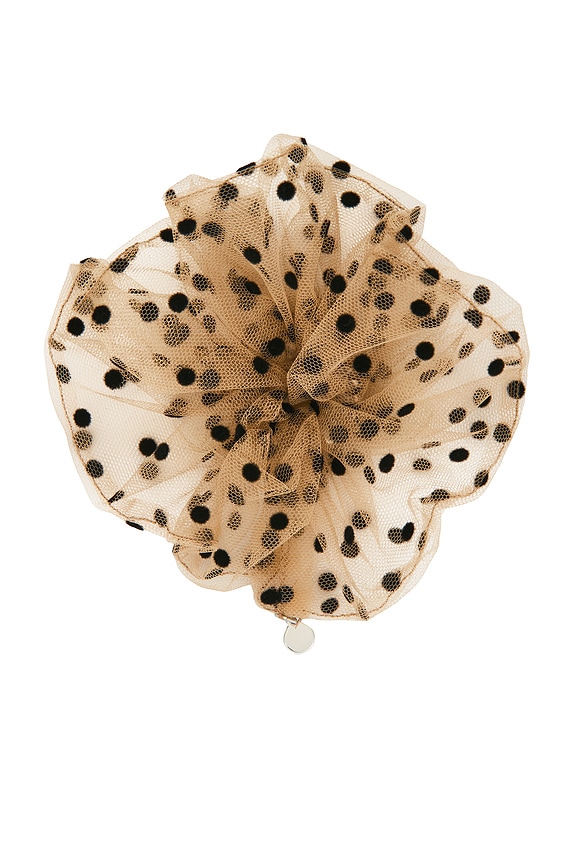 view 2 of 2 Juliette Scrunchie in Ivory Polka Dot