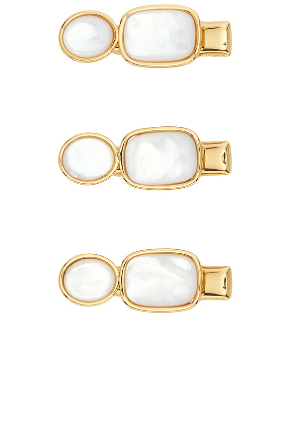 view 1 of 2 BARRETTE À CHEVEUX VEGA in Mother Of Pearl & Gold