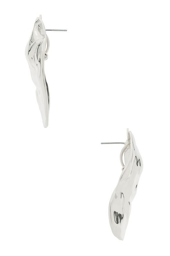 view 2 of 2 Hera Hammered Earrings in Rhodium