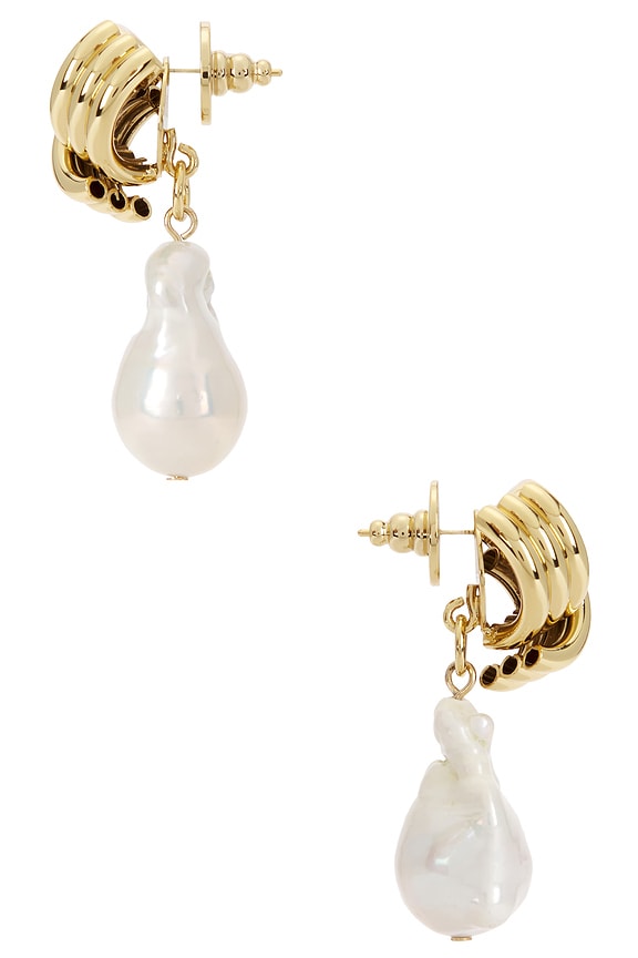 view 2 of 2 Drea Knot Freshwater Pearl Drop Earrings in Gold