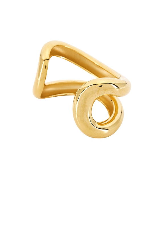 view 2 of 2 Glossy Void Arched Cuff Bracelet in Gold