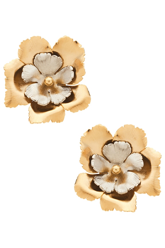 view 1 of 2 PENDIENTES DE TACHUELA EDEN FLORAL in Mixed Metal