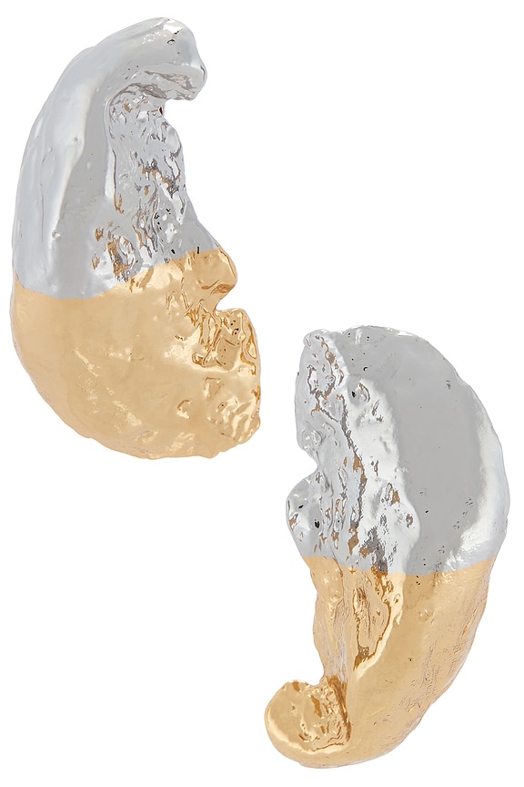 view 1 of 2 Julie Hammered Earrings in Gold & Silver