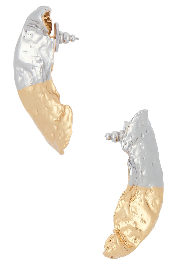 view 2 of 2 Julie Hammered Earrings in Gold & Silver