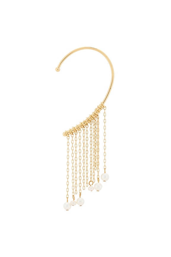 view 2 of 3 BIJOU D'OREILLES TASSEL in Pearl & Gold
