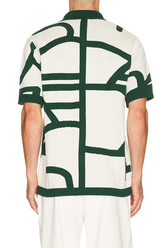 view 2 of 5 Lay Up Knitted Polo in Green & White