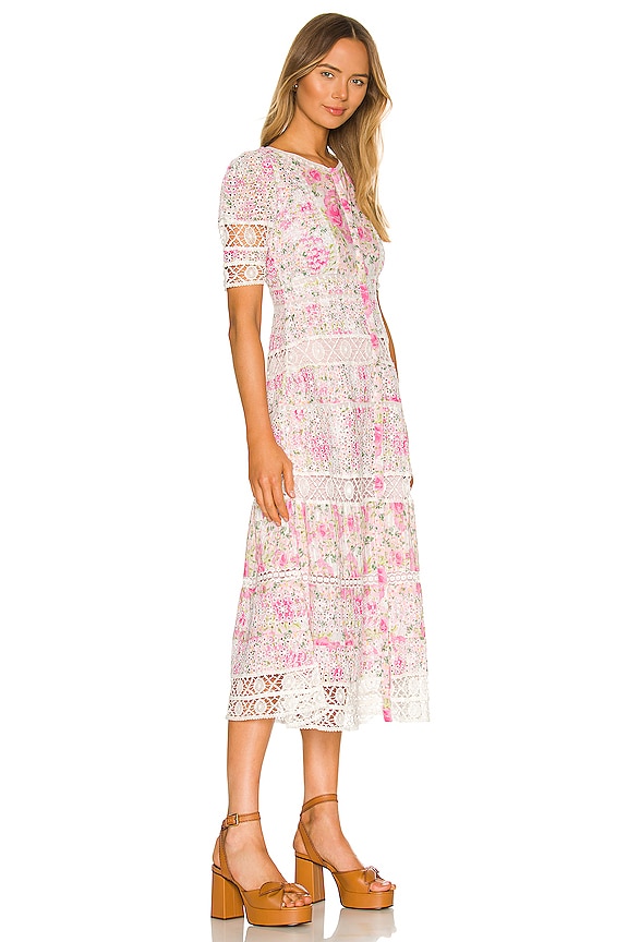 view 2 of 3 Carmie Victorian Maxi Dress in Magenta Flower Fields