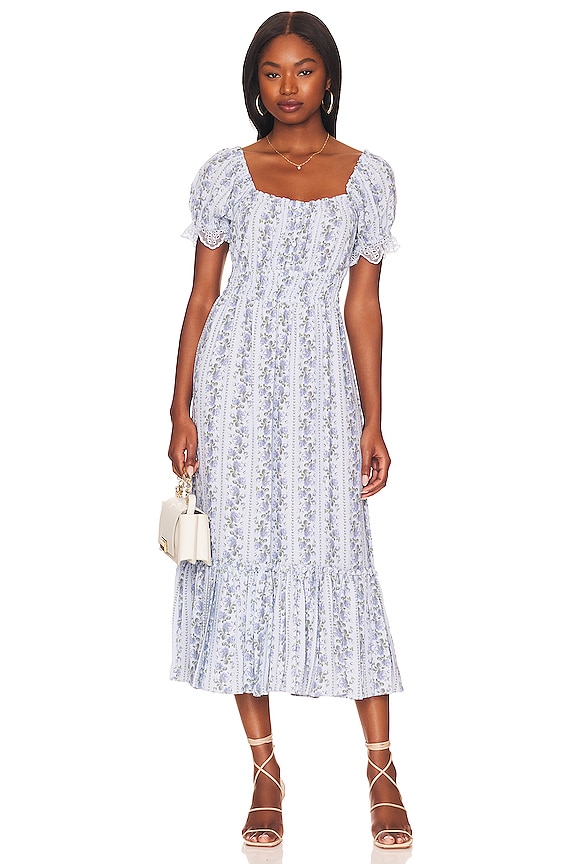 LoveShackFancy Terrance Dress in Cerulean Blue | REVOLVE