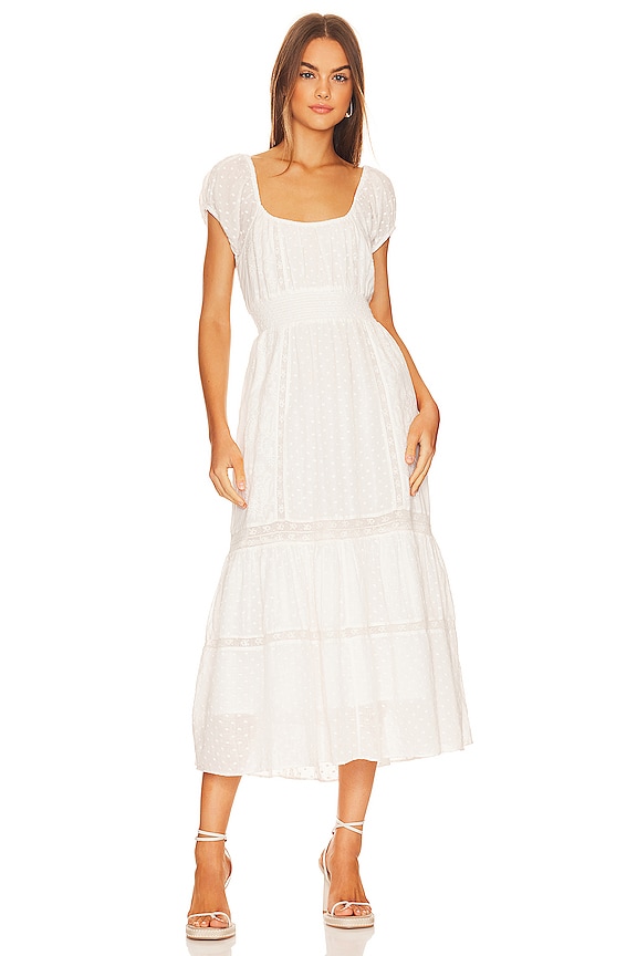 LoveShackFancy Vernon Dress in True White REVOLVE