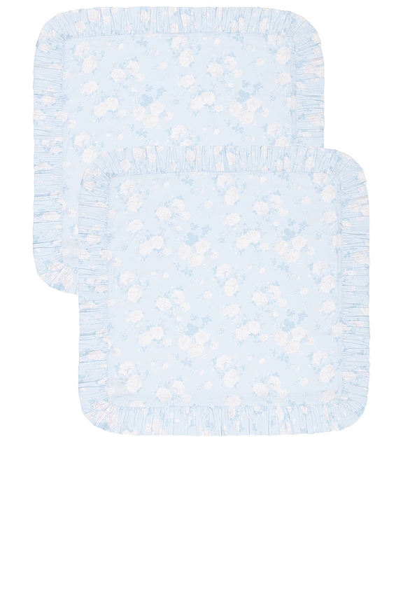 view 1 of 3 Ruffled Euro Pillow in Whisper Blue