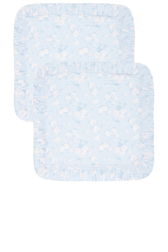 view 2 of 3 Ruffled Euro Pillow in Whisper Blue
