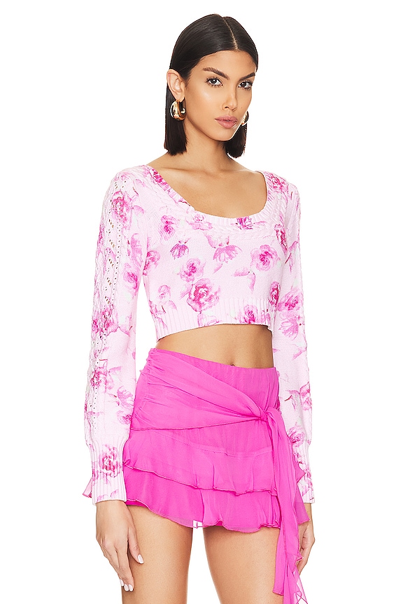 view 2 of 4 Mikki Crop Sweater in Pink Dreamfields
