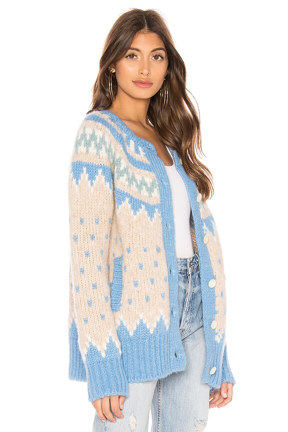 view 2 of 4 Fair Isle Cardigan in Heather Oatmeal