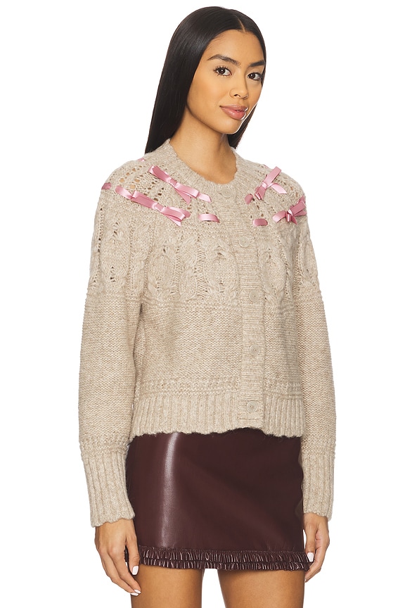 view 2 of 4 Clementian Cardigan in Oatmeal Melange