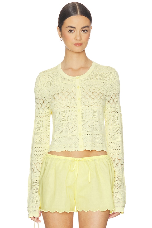 view 1 of 4 Brigette Cardigan in Sugar Daisy