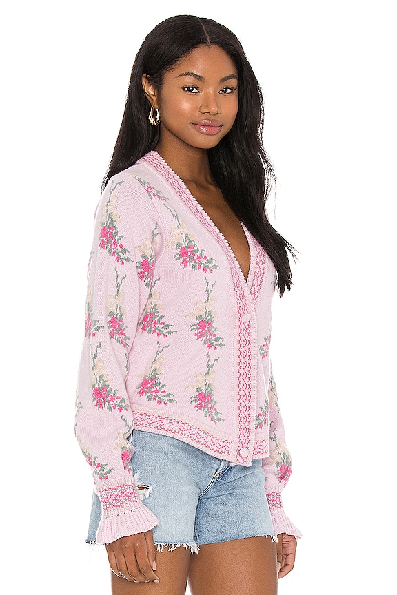view 2 of 4 Boscom Cardigan in First Blush Pink Multi