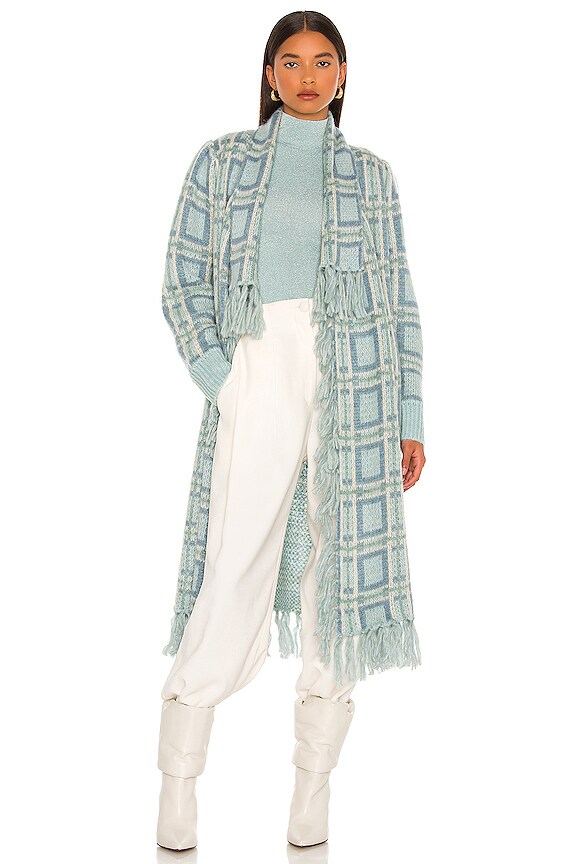 view 1 of 4 Avie Duster in Sky Blue Plaid