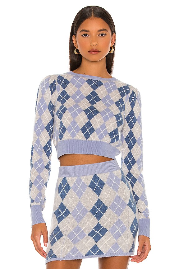 view 1 of 4 Glinda Cropped Pullover in Light Blue Multi