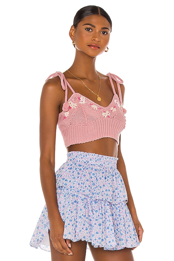 view 2 of 4 Lago Crop Top in Little Bow Pink
