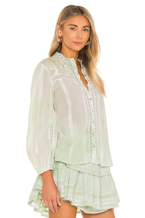 view 2 of 4 Ronda Top in Moss Green Hand Dye