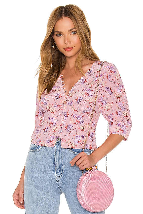 LoveShackFancy Adelyn Top in Pink Dust Storm | REVOLVE