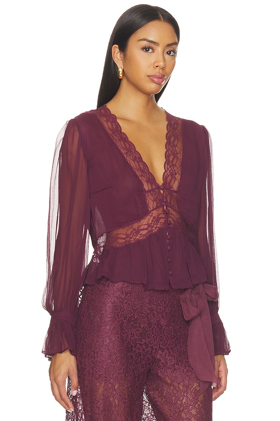 view 2 of 5 Thessira Top in Faded Merlot