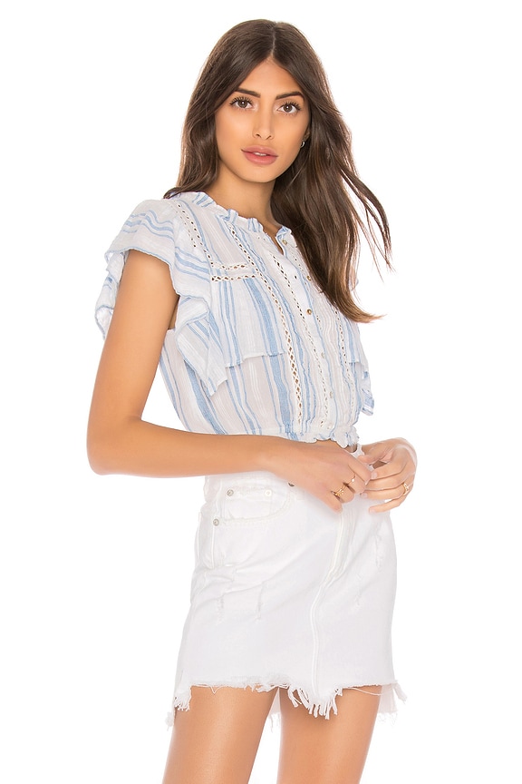 view 2 of 4 Nora Top in Blue & White