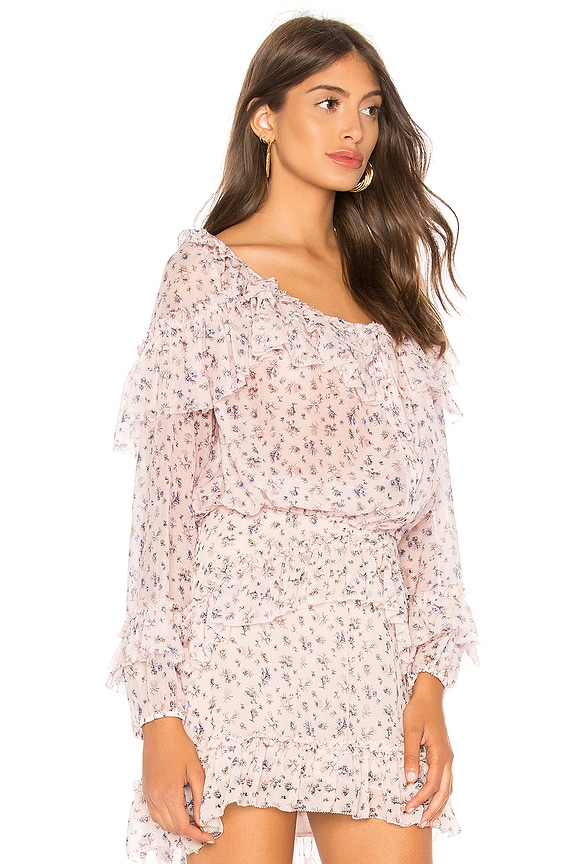 view 2 of 4 Ruffle Popover Top in Persian Pink