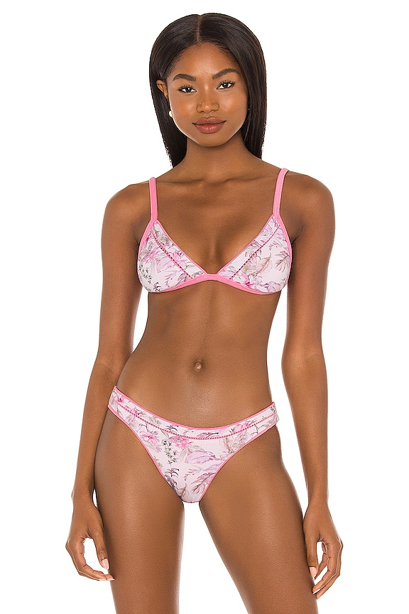 view 2 of 5 X Hurley Hawaiian Hibiscus Triangle Top in Watermelon Sugar