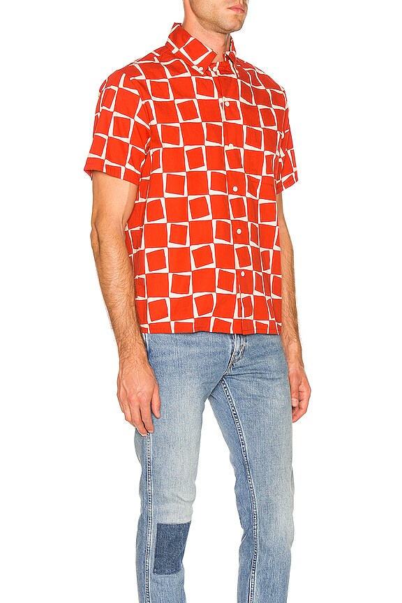 view 2 of 5 1950's Short Sleeve Shirt in Atomic Square Print