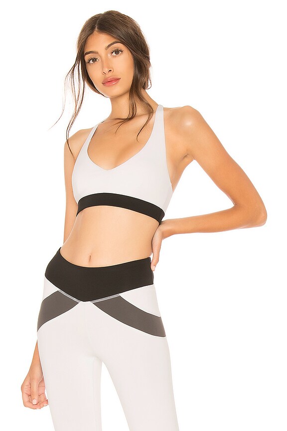 view 1 of 4 Ashley Sports Bra in White & Black