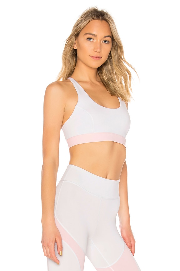 view 2 of 4 Candace Sports Bra in White & Peach Pink