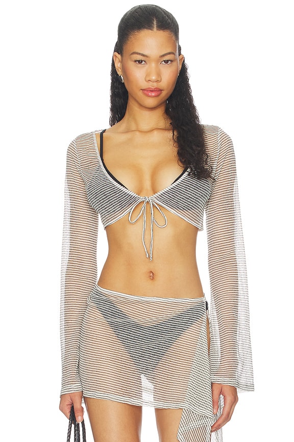 view 1 of 5 The Moscato Top in White & Black
