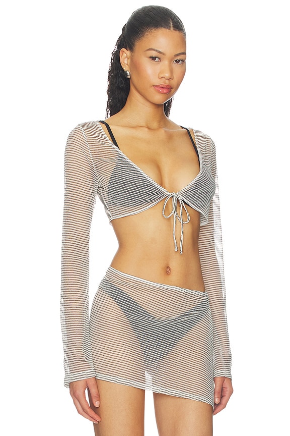 view 2 of 5 The Moscato Top in White & Black